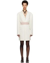MM6 by Maison Margiela - Off-white Button Coat - Lyst