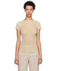 TheOpen Product Sheer Sleeve Graphic Tshirt in Brown | Lyst