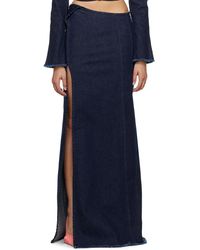 Jade Cropper - Hook-Eye Denim Maxi Skirt - Lyst
