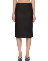 MM6 by Maison Margiela - Wool Felt Midi Skirt - Lyst