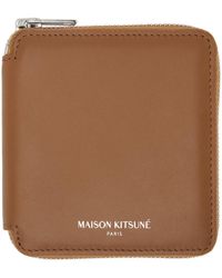 Maison Kitsuné - Brown Square Zipped Wallet - Lyst