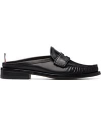 Thom Browne - Calf Leather Sole Pleated Varsity Slip-On Loafers - Lyst