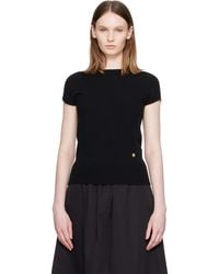 Balmain - Pull À Manches Courtes Noir En Cachemire - Lyst