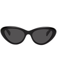 Gucci Oversized Cat Eye Black Sunglasses in Brown | Lyst