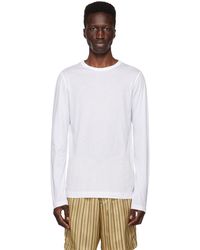 Dries Van Noten - White Overlock Stitch Long Sleeve T-shirt - Lyst
