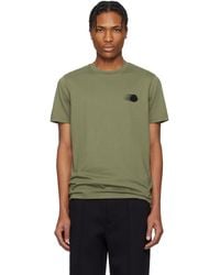 Moncler - T-Shirt Vert En Coton À Logo À Effet Délavé - Lyst