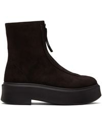 The Row - Zipped Suede Boot I - Lyst