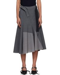 OTTOLINGER - Jupe Midi Business Grise À Sangle - Lyst