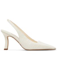 Manolo Blahnik - Chaussures À Talon Moirasli Blanc Cassé - Lyst