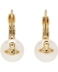 Vivienne Westwood - Gold & White Gia Drop Earrings - Lyst