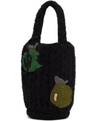 JW Anderson - Ssense Exclusive Black Apple Knitted Tote - Lyst
