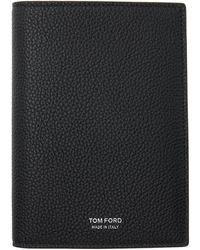 Tom Ford - Étui pour passeport noir en cuir grainé - Lyst