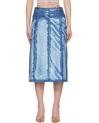 DIESEL - X-Ray Lyocell Denim Midi Skirt - Lyst