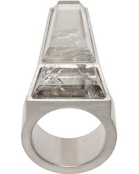 Rick Owens - Silver Crystal Trunk Ring - Lyst