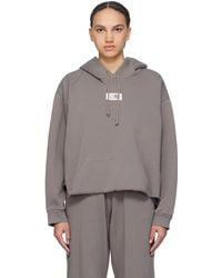 MM6 by Maison Martin Margiela - Taupe Raw Edge Hoodie - Lyst