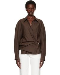 Lemaire - Straight Collar Twisted Shirt - Lyst