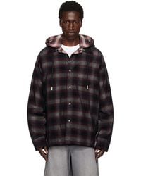 WOOYOUNGMI - レッド コーデュロイ チェック フード付き オーバーシャツ - Lyst