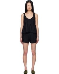 Deiji Studios - Pyjama Noir En Lin À Fronces - Lyst