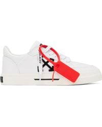Off-White c/o Virgil Abloh - Baskets Basses Blanches En Canevas À Semelle En Caoutchouc Vulcanisé - Lyst