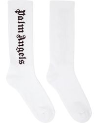 Palm Angels - White Classic Logo Socks - Lyst