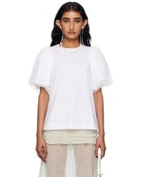 Simone Rocha - Tulle Overlay Puff Sleeve T-Shirt - Lyst
