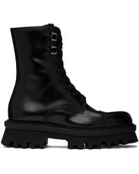 Ferragamo - Black Combat Boots - Lyst