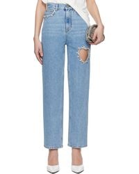 Area - Crystal Heart Jeans - Lyst