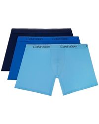 Calvin Klein - Three-pack Blue Micro Boxer Briefs - Lyst
