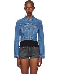 Alexander Wang - Blouson Camionneur Écourté Bleu En Denim - Lyst