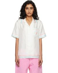 CASABLANCA - Cuban Collar Short Sleeve Shirt - Lyst