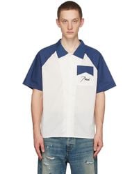 Rhude - Off-white & Navy Raglan Sleeve Shirt - Lyst