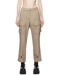 Sacai - Beige Suiting Trousers - Lyst