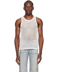 Courreges - Off-white Embroidered Tank Top - Lyst