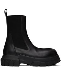 Rick Owens Leather Polished Bozo Tractor Boots in Black for Men | Lyst