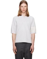 Thom Browne - Linen Cotton 4-Bar Relaxed Fit Polo - Lyst