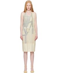 Lemaire - Robe Midi De Style Tablier Philippe Weisbecker Blanc Cassé - Lyst