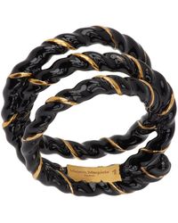 Maison Margiela - Gold & Black Twisted Wire Ring - Lyst