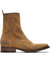 Acne Studios - Tan Suede Ankle Boots - Lyst