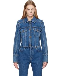 Balmain - Cropped Faded Denim Jacket - Lyst
