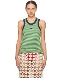 Wales Bonner - Off-white & Green Sonic Tank Top - Lyst