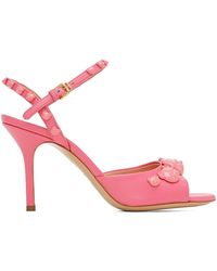 Moschino - Pink Teddy Studs Heeled Sandals - Lyst