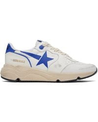 Golden Goose - White & Blue Running Sole Sneakers - Lyst
