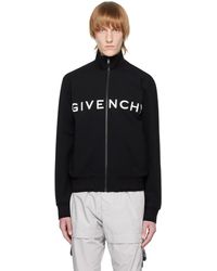 Givenchy - Blouson de survêtement noir à logo brodé - Lyst
