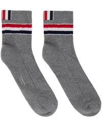 Thom Browne - Thom e chaussettes grises à rayures - Lyst