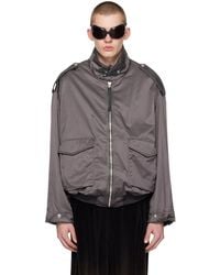 Acne Studios - Gray Relaxed Fit Bomber Jacket - Lyst