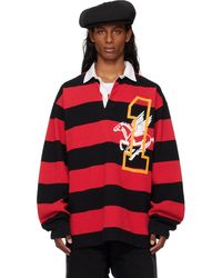 VAQUERA - Polo De Rugby Noir Et Rouge - Lyst