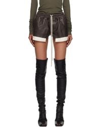 Rick Owens - グレー Concordians Fog Boxer レザーショートパンツ - Lyst