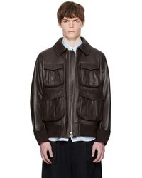 Simone Rocha - Oversized Multi Pocket Aviator Leather Jacket - Lyst