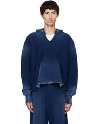 Les Tien - Heavyweight Raw Cropped Hoodie - Lyst