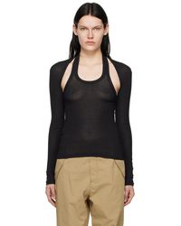 Dion Lee - T-Shirt À Manches Longues Modulaire Noir - Lyst